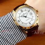 Perfect Replica Jaeger LeCoultre Master White Face Yellow Gold Smooth Case 40mm Watch